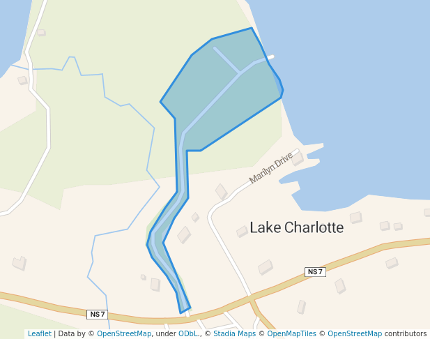 walking in Lake Charlotte Boat Launch Park map in Lake Charlotte