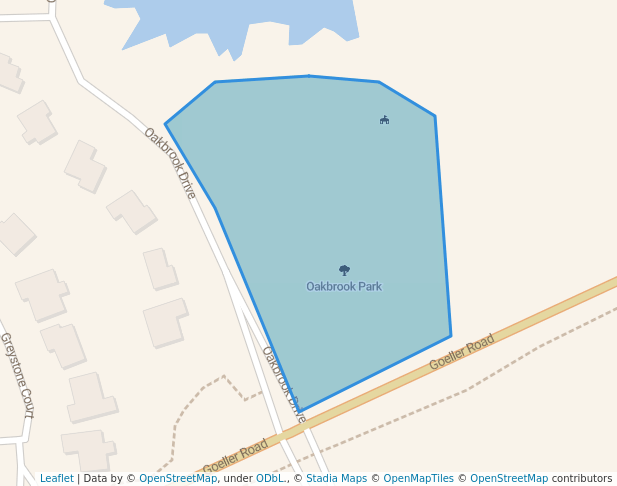 walking in Oakbrook Park map in Columbus