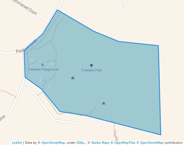walking in Treelake Park map in Granite Bay