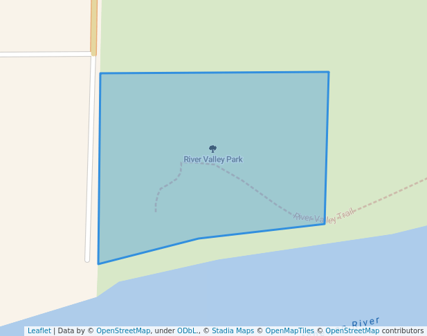 walking in River Valley Park map in Redcliff