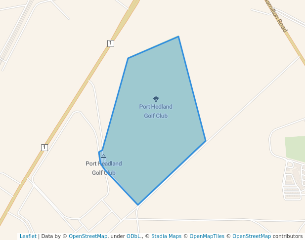 walking in Port Hedland Golf Club map in South Hedland