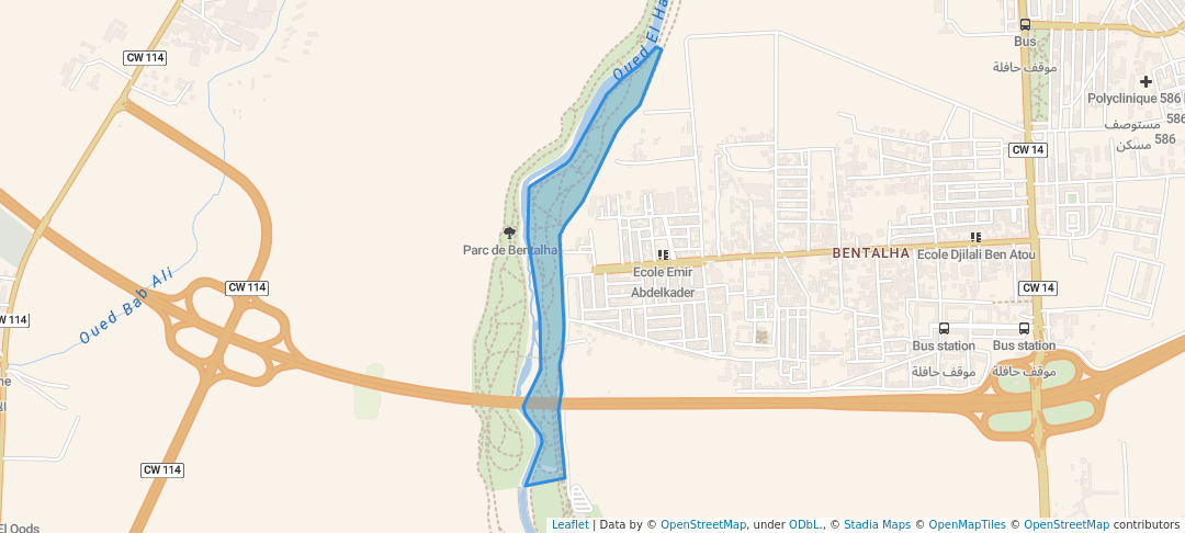 walking in Parc de Bentalha map in Baraki