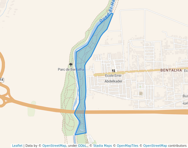 walking in Parc de Bentalha map in Baraki