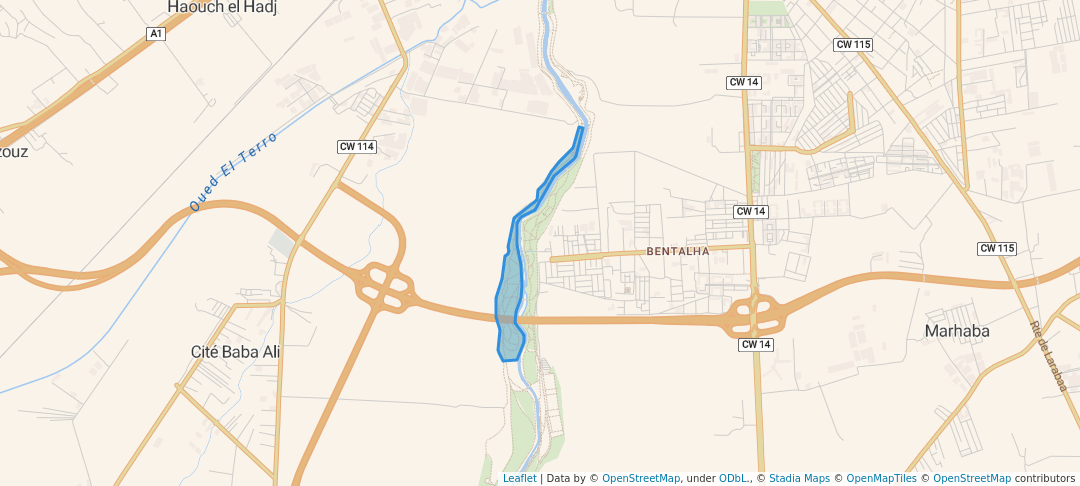 walking in Parc de Bentalha map in Birtouta