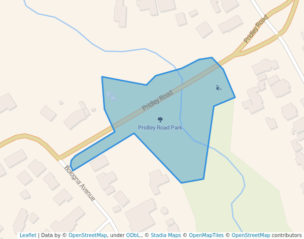 walking in Pridley Road Park map in Durban