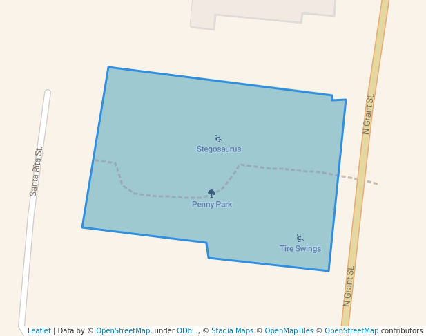 walking in Penny Park map in Silver City