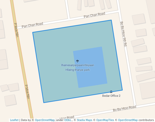 walking in လှိုင်သာယာပန်းခြံ Hlaing tharyar park map in Yangon