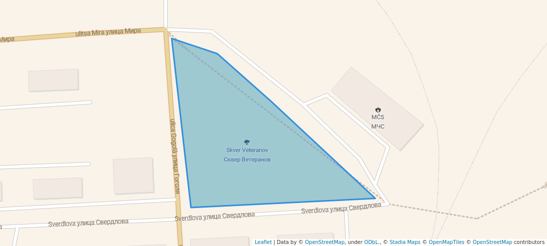 walking in Сквер Ветеранов map in Chunskii