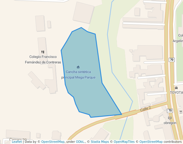 walking in Mega Parque map in Ocaña