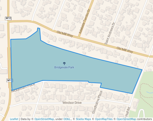 walking in Bridgevale Park map in Durban North