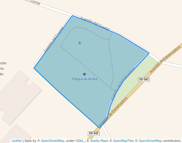 walking in Parque de Arriba map in Ribera del Fresno