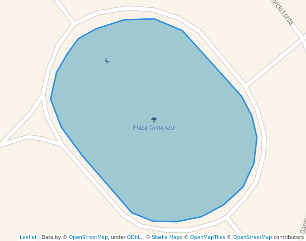 walking in Plaza Costa Azul map in Villa Carlos Paz