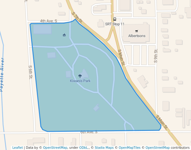 walking in Kiwanis Park map in Payette