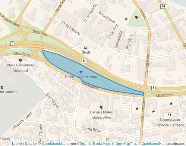 walking in Plaza Panamericana map in Coquimbo