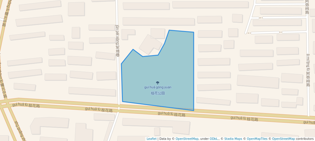 walking in 桂花公园 map in Chang Sha Shi