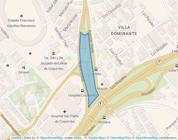 walking in Plaza 18 de Septiembre map in Coquimbo