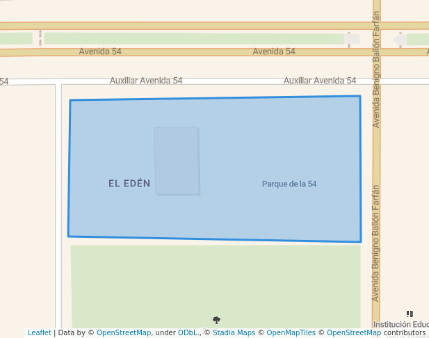 walking in parque de la 54 map in Cerro Colorado
