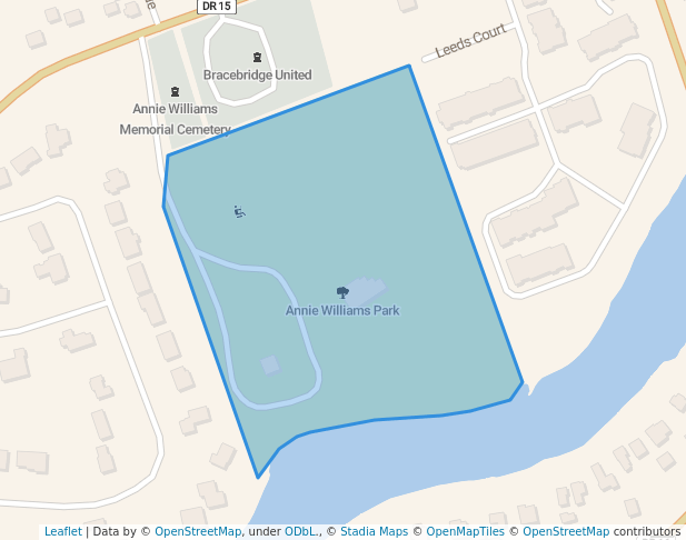 walking in Annie Williams Park map in Bracebridge