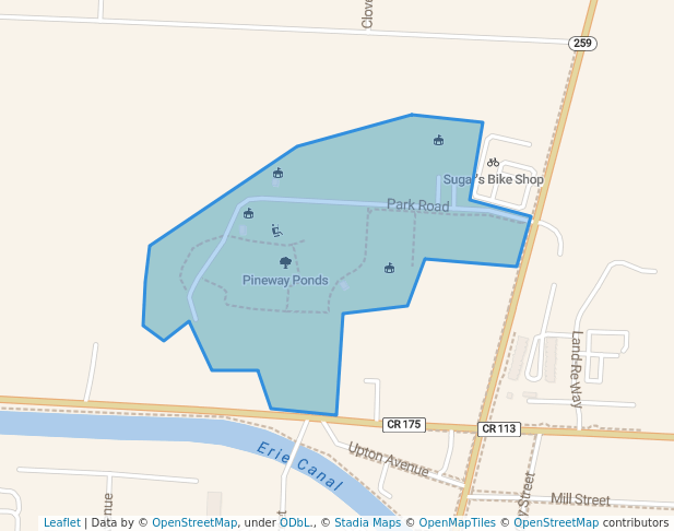 walking in Pineway Ponds map in Spencerport