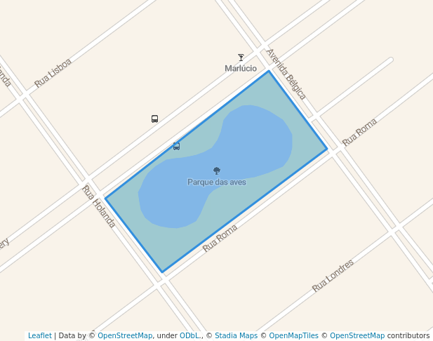 walking in Parque das aves map in Uberlândia