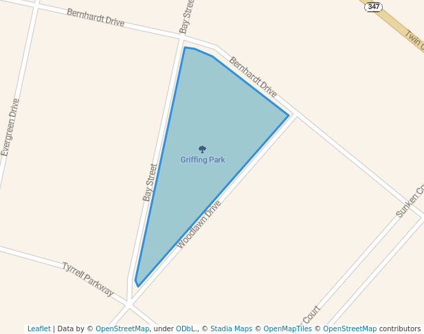 walking in Griffing Park map in Port Arthur