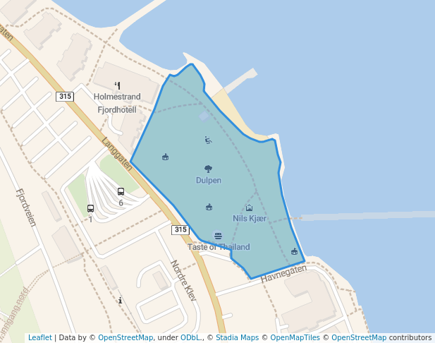 walking in Dulpen map in Holmestrand