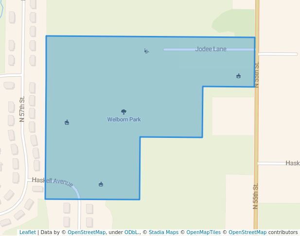 walking in Welborn Park map in Kansas City