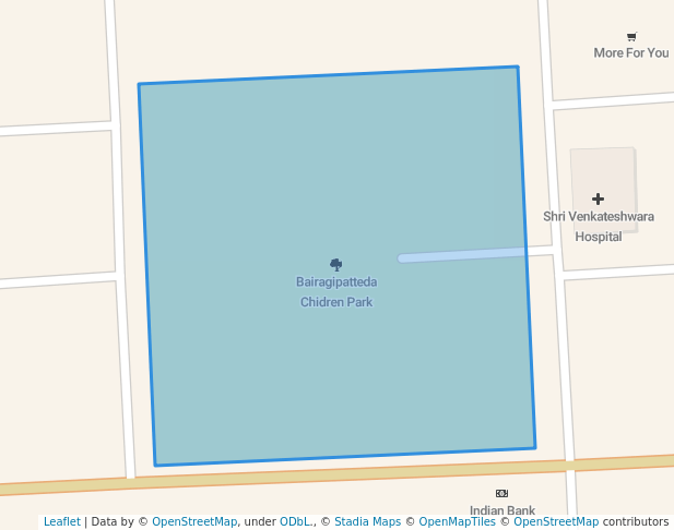 walking in Bairagipatteda Chidren Park map in Tirupati