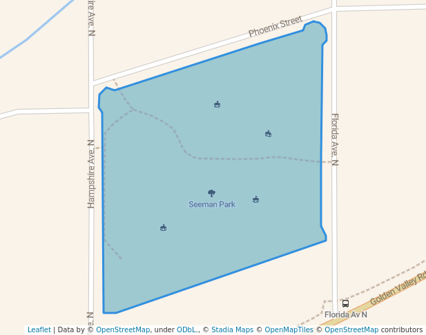 walking in Seeman Park map in Golden Valley
