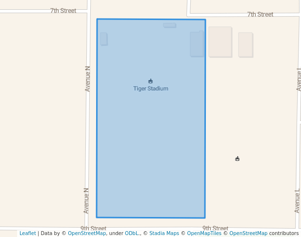 walking in Tiger Stadium map in Anson