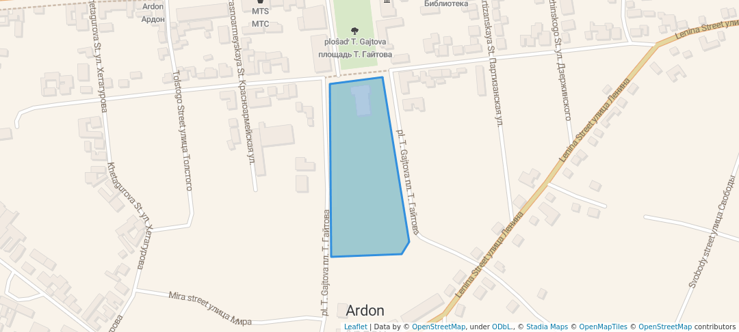 walking in Центральный городской парк map in Ardon