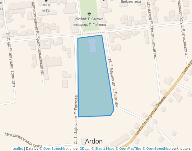 walking in Центральный городской парк map in Ardon