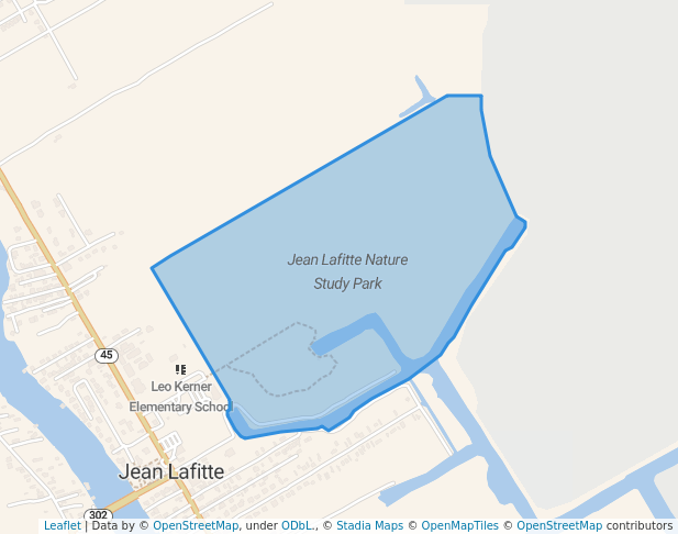 walking in Jean Lafitte Nature Study Park map in Lafitte