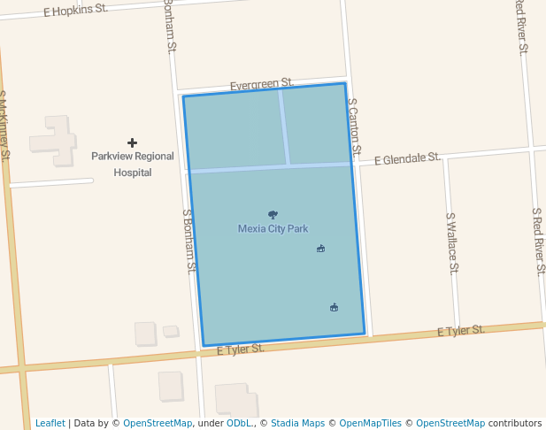 walking in Mexia City Park map in Mexia