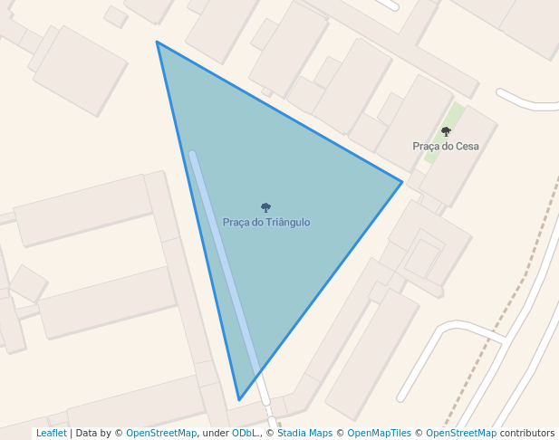 walking in Praça do Triângulo map in Fortaleza