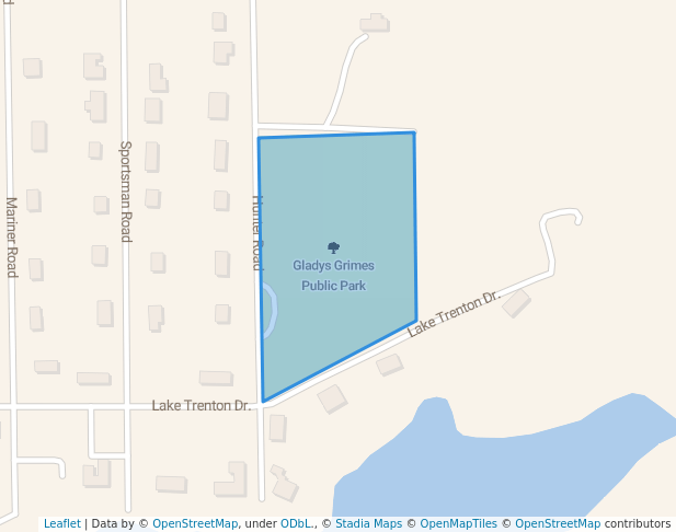 walking in Gladys Grimes Public Park map in Trenton