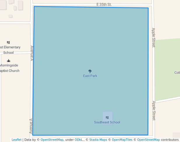 walking in East Park map in Snyder