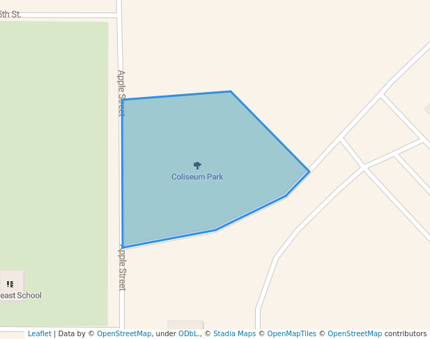 walking in Coliseum Park map in Snyder