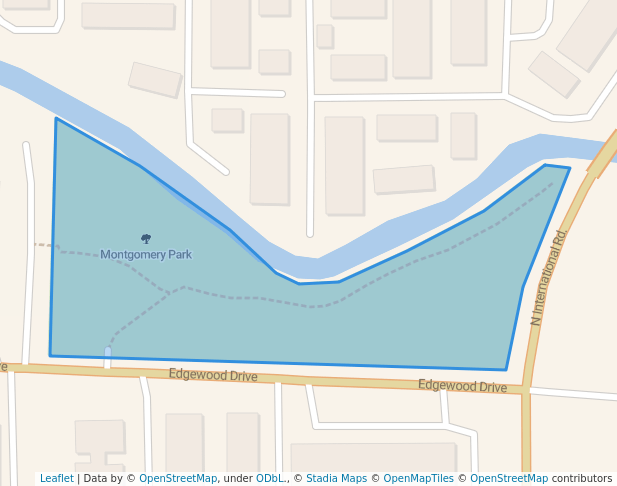 walking in Montgomery Park map in Garland