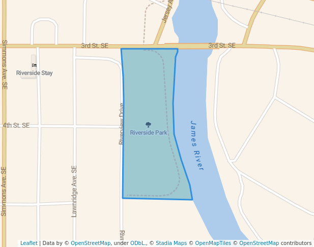 walking in Riverside Park map in Huron