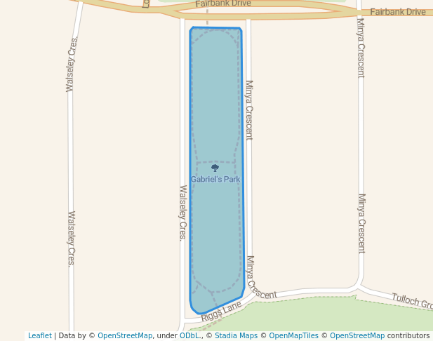 walking in Gabriel's Park map in Gledswood Hills