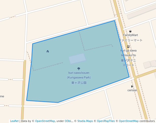 walking in 栗ヶ沢公園 (Kurigasawa Park) map in Matsudo