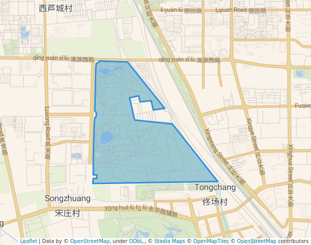 walking in Qingyuan Park map in Beijing