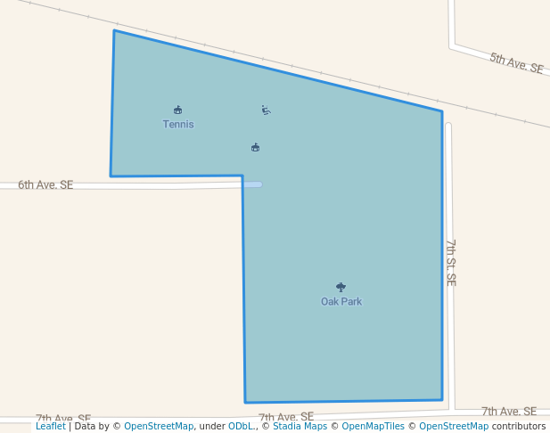 walking in Oak Park map in Waseca
