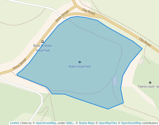 walking in Robin Hood Park map in Dunedin