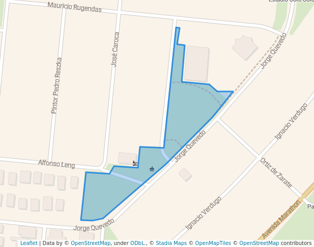 walking in Plaza Doctor Pedro Flores Zepeda map in Macul