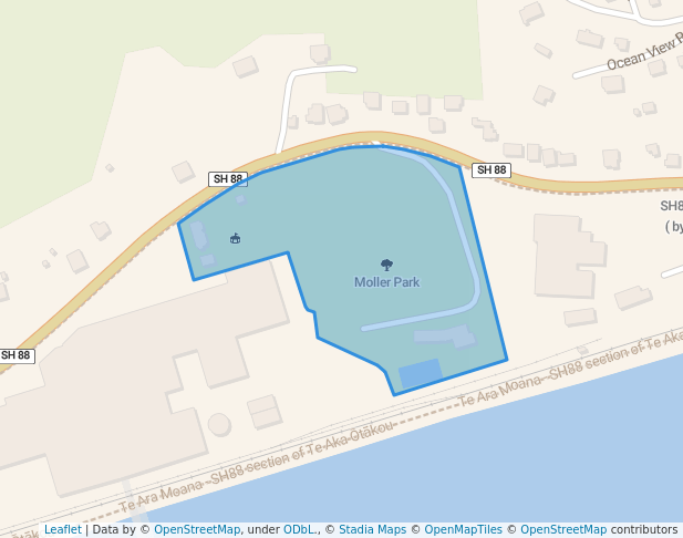 walking in Moller Park map in Dunedin