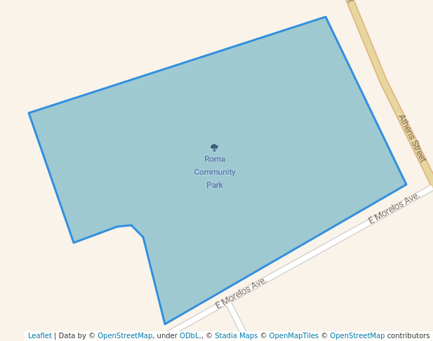 walking in Roma Community Park map in Roma