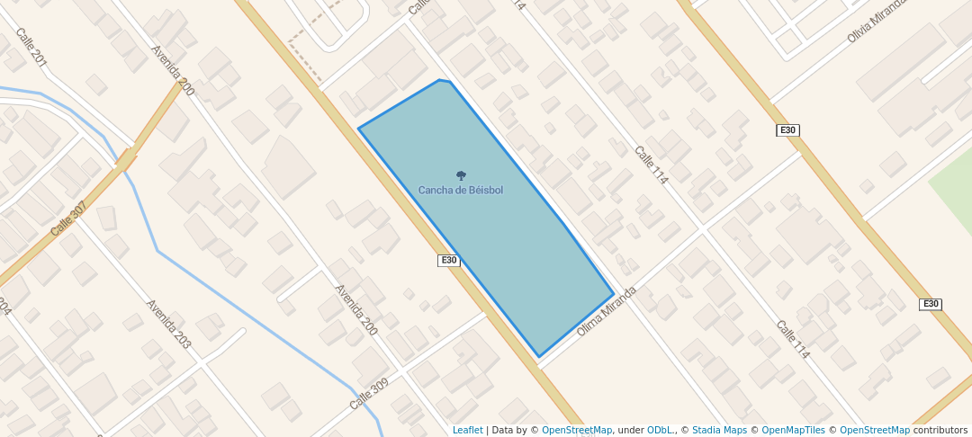 walking in Cancha de Béisbol map in Manta