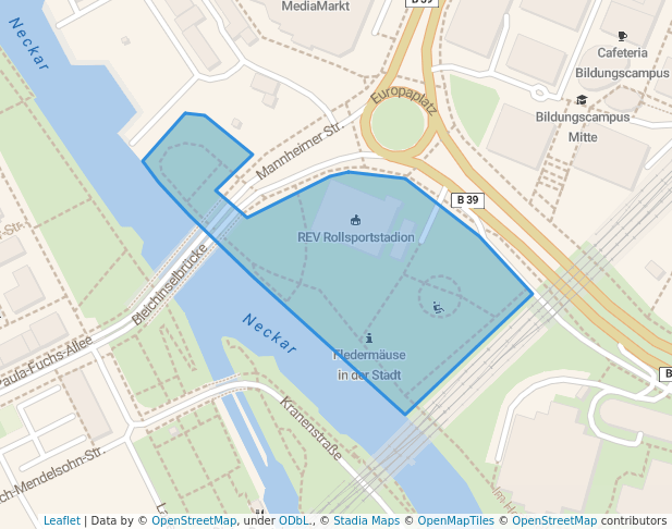 walking in Campuspark map in Heilbronn